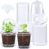 image:imagehomenote 345 Inch Clear Nursery Pots 18 Pack with Humidity DomesampPlant SaucersRigid Plastic Nursery Pots with DrainageTransparent Flower Pots for Seedlings360 Rotary VentIndoor Outdoor GardenWith Humidity Domes