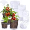 image:imagehomenote 345 Inch Clear Nursery Pots 18 Pack with Humidity DomesampPlant SaucersRigid Plastic Nursery Pots with DrainageTransparent Flower Pots for Seedlings360 Rotary VentIndoor Outdoor GardenWithout Humidity Domes