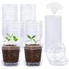 image:imagehomenote 345 Inch Clear Nursery Pots 18 Pack with Humidity DomesampPlant SaucersRigid Plastic Nursery Pots with DrainageTransparent Flower Pots for Seedlings360 Rotary VentIndoor Outdoor GardenWithout Humidity Domes