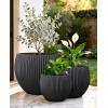 image:imagehomenote Flower Pots 1311510 InchLarge Plant Pots Indoor with DrainagePlastic Pots for PlantsGarden Pots for OutdoorLarge Planters for Indoor PlantsBig Plastic PlanterBlack3 PcsStyle 93 Pcs