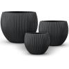 image:imagehomenote Flower Pots 1311510 InchLarge Plant Pots Indoor with DrainagePlastic Pots for PlantsGarden Pots for OutdoorLarge Planters for Indoor PlantsBig Plastic PlanterBlack3 PcsStyle 93 Pcs