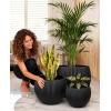 image:imagehomenote Flower Pots 1311510 InchLarge Plant Pots Indoor with DrainagePlastic Pots for PlantsGarden Pots for OutdoorLarge Planters for Indoor PlantsBig Plastic PlanterBlack3 PcsStyle 93 Pcs