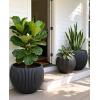 image:imagehomenote Flower Pots 1311510 InchLarge Plant Pots Indoor with DrainagePlastic Pots for PlantsGarden Pots for OutdoorLarge Planters for Indoor PlantsBig Plastic PlanterBlack3 PcsStyle 93 Pcs