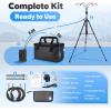 image:imagehomenote Portable Misting System  12000mAh Pump 20L Water Bucket Misting Hose 4 Brass Nozzles Outdoor Cooling Misters for CanopyCampingUmbrellaGolf CartDugoutGreenhouseWith Adjustable Stand