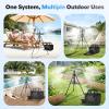 image:imagehomenote Portable Misting System  12000mAh Pump 20L Water Bucket Misting Hose 4 Brass Nozzles Outdoor Cooling Misters for CanopyCampingUmbrellaGolf CartDugoutGreenhouseWith Adjustable Stand
