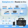 image:imagehomenote Portable Misting System  12000mAh Pump 20L Water Bucket Misting Hose 4 Brass Nozzles Outdoor Cooling Misters for CanopyCampingUmbrellaGolf CartDugoutGreenhouseWith Hanging Mister