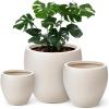 image:imagehomenote Flower Pots 1311510 InchLarge Plant Pots Indoor with DrainagePlastic Pots for PlantsGarden Pots for OutdoorLarge Planters for Indoor PlantsBig Plastic PlanterBlack3 PcsStyle 33 Pcs