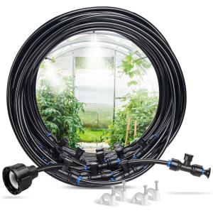image:imageHOMENOTE Misting Cooling System 32FT PreAssembled Misting Kit 7 RustProof Nozzles 34 Adapter Outdoor Mister for Patio Cooling Greenhouse Pet amp Chicken Coop65FT  20M