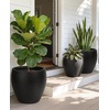 image:imagehomenote Flower Pots 1451297 InchLarge Plant Pots Indoor with DrainagePlastic Pots for PlantsGarden Pots for OutdoorLarge Planters for Indoor PlantsBig Plastic Planter3 PcsStyle 113 Pcs