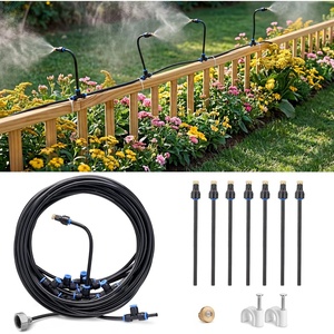 image:imagehomenote Adjustable Misting System 360 Flexible Brass Nozzles 32FT PreAssembled Mister Hose for Patio Cooling Garden Irrigation Greenhouse Watering Pet Chicken Coop Cooling32FT  10M