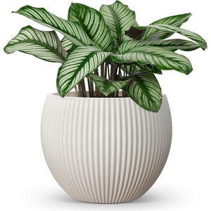 image:imagehomenote Flower Pots 1451297 InchLarge Plant Pots Indoor with DrainagePlastic Pots for PlantsGarden Pots for OutdoorLarge Planters for Indoor PlantsBig Plastic Planter3 PcsStyle 71 Pcs