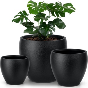 image:imagehomenote Flower Pots 1451297 InchLarge Plant Pots Indoor with DrainagePlastic Pots for PlantsGarden Pots for OutdoorLarge Planters for Indoor PlantsBig Plastic Planter3 PcsStyle 113 Pcs