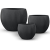 image:imagehomenote Flower Pots 13210585 InchLarge Plant Pots Indoor with DrainagePlastic Pots for PlantsGarden Pots for OutdoorLarge Planters for Indoor PlantsBig Plastic PlanterBlack3 PcsStyle 123 Pcs