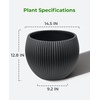 image:imagehomenote Flower Pots 13210585 InchLarge Plant Pots Indoor with DrainagePlastic Pots for PlantsGarden Pots for OutdoorLarge Planters for Indoor PlantsBig Plastic PlanterBlack3 PcsStyle 81 Pcs