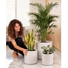 image:imagehomenote Flower Pots 13210585 InchLarge Plant Pots Indoor with DrainagePlastic Pots for PlantsGarden Pots for OutdoorLarge Planters for Indoor PlantsBig Plastic PlanterBlack3 PcsStyle 23 Pcs