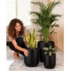 image:imagehomenote Flower Pots 13210585 InchLarge Plant Pots Indoor with DrainagePlastic Pots for PlantsGarden Pots for OutdoorLarge Planters for Indoor PlantsBig Plastic PlanterBlack3 PcsStyle 93 Pcs