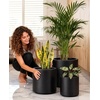 image:imagehomenote Flower Pots 13210585 InchLarge Plant Pots Indoor with DrainagePlastic Pots for PlantsGarden Pots for OutdoorLarge Planters for Indoor PlantsBig Plastic PlanterBlack3 PcsStyle 103 Pcs