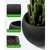 image:imagehomenote Flower Pots 13210585 InchLarge Plant Pots Indoor with DrainagePlastic Pots for PlantsGarden Pots for OutdoorLarge Planters for Indoor PlantsBig Plastic PlanterBlack3 PcsStyle 81 Pcs