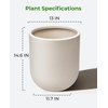 image:imagehomenote Flower Pots 13210585 InchLarge Plant Pots Indoor with DrainagePlastic Pots for PlantsGarden Pots for OutdoorLarge Planters for Indoor PlantsBig Plastic PlanterBlack3 PcsStyle 41 Pcs