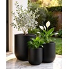 image:imagehomenote Flower Pots 13210585 InchLarge Plant Pots Indoor with DrainagePlastic Pots for PlantsGarden Pots for OutdoorLarge Planters for Indoor PlantsBig Plastic PlanterBlack3 PcsStyle 93 Pcs