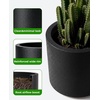 image:imagehomenote Flower Pots 13210585 InchLarge Plant Pots Indoor with DrainagePlastic Pots for PlantsGarden Pots for OutdoorLarge Planters for Indoor PlantsBig Plastic PlanterBlack3 PcsStyle 103 Pcs