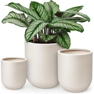 image:imagehomenote Flower Pots 13210585 InchLarge Plant Pots Indoor with DrainagePlastic Pots for PlantsGarden Pots for OutdoorLarge Planters for Indoor PlantsBig Plastic PlanterBlack3 PcsStyle 13 Pcs