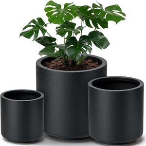 image:imagehomenote Flower Pots 13210585 InchLarge Plant Pots Indoor with DrainagePlastic Pots for PlantsGarden Pots for OutdoorLarge Planters for Indoor PlantsBig Plastic PlanterBlack3 PcsStyle 103 Pcs