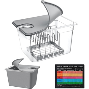 image:imageHOMENOTE Sous Vide Container 12 Quart with Collapsible Silicone LidComplete Sous Vide Accessories Kit BPA FreeCompatible with Anova and Most Sous Vide CookersComes with Rack and SleeveContainer  Rack  Sleeve