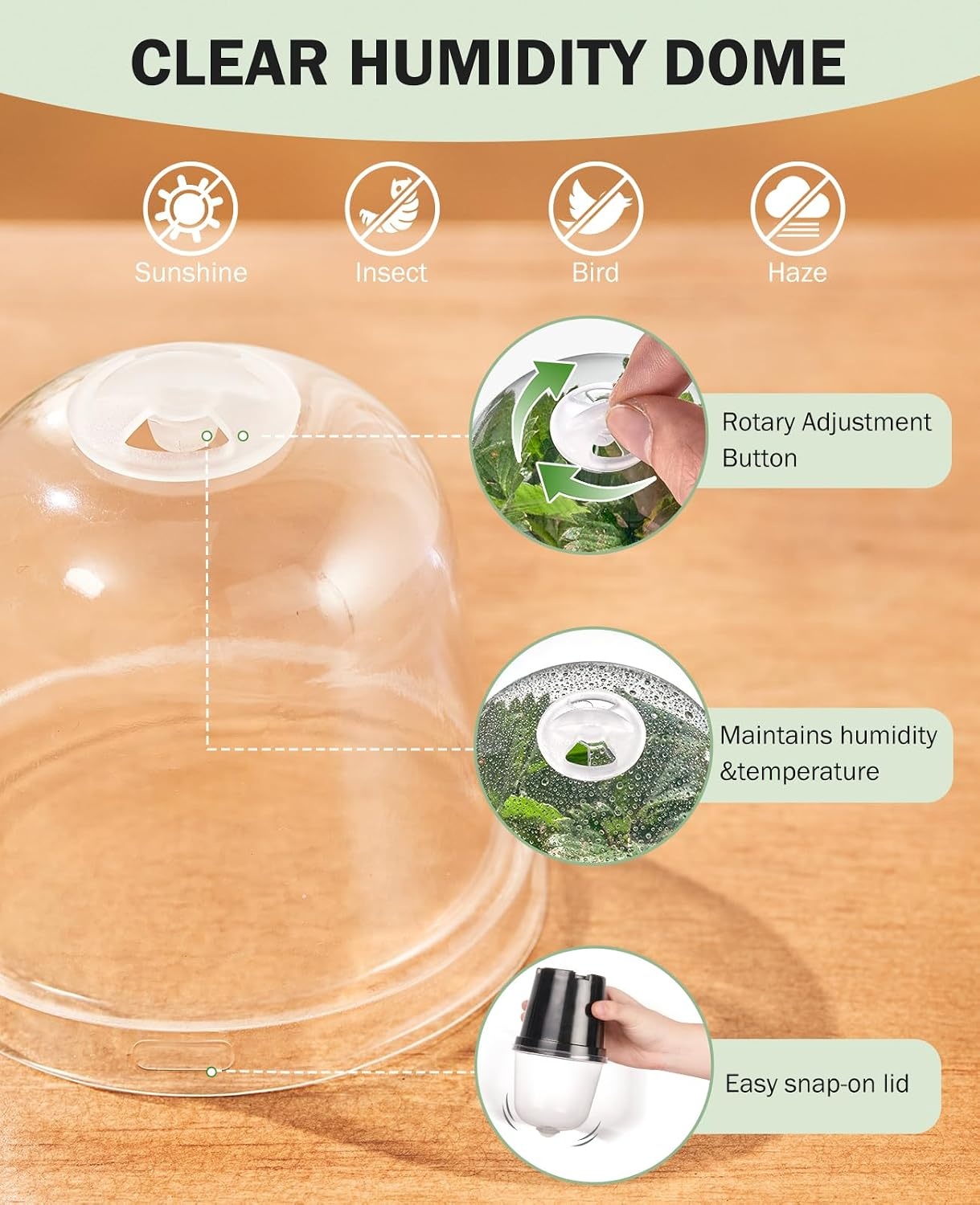 image:imagehomenote 34 Inch Clear Nursery Pots with Drainage Holes and Tags 20 Pcs  Reusable plastic planters have raised bases for airflow and transplanting ideal for seed starting cuttings and succulentsBlackwith Lid