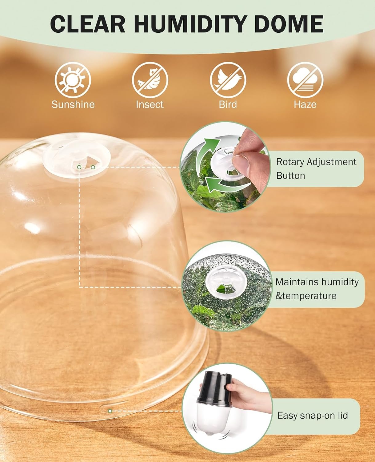 image:imagehomenote 34 Inch Clear Nursery Pots with Drainage Holes and Tags 20 Pcs  Reusable plastic planters have raised bases for airflow and transplanting ideal for seed starting cuttings and succulentsBlackwith Lid