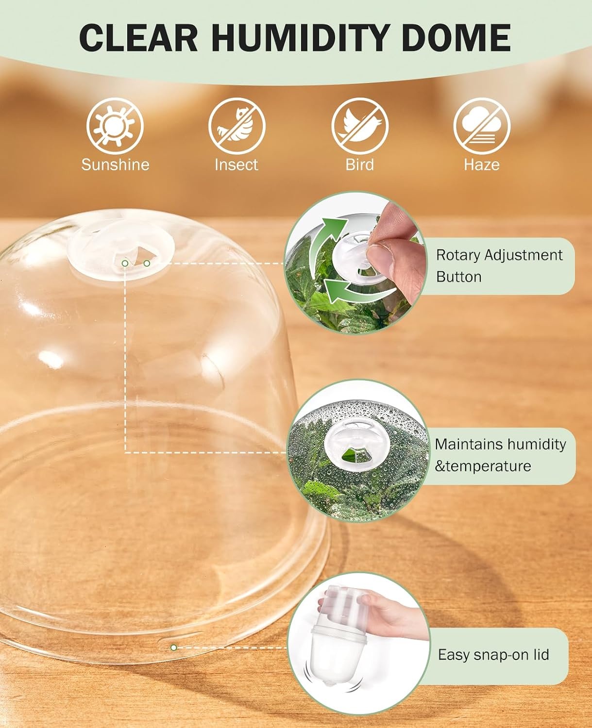 image:imagehomenote 34 Inch Clear Nursery Pots with Drainage Holes and Tags 20 Pcs  Reusable plastic planters have raised bases for airflow and transplanting ideal for seed starting cuttings and succulentsBlackwith Lid
