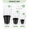 image:imagehomenote 34 Inch Clear Nursery Pots with Drainage Holes and Tags 20 Pcs  Reusable plastic planters have raised bases for airflow and transplanting ideal for seed starting cuttings and succulentsBlackwith Lid