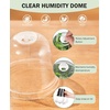 image:imagehomenote 34 Inch Clear Nursery Pots with Drainage Holes and Tags 20 Pcs  Reusable plastic planters have raised bases for airflow and transplanting ideal for seed starting cuttings and succulentsBlackwith Lid