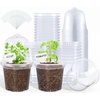 image:imagehomenote 34 Inch Clear Nursery Pots with Drainage Holes and Tags 20 Pcs  Reusable plastic planters have raised bases for airflow and transplanting ideal for seed starting cuttings and succulentsTransparencywith Lid