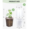 image:imagehomenote 34 Inch Clear Nursery Pots with Drainage Holes and Tags 20 Pcs  Reusable plastic planters have raised bases for airflow and transplanting ideal for seed starting cuttings and succulentsTransparencywith Lid