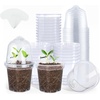 image:imagehomenote 34 Inch Clear Nursery Pots with Drainage Holes and Tags 20 Pcs  Reusable plastic planters have raised bases for airflow and transplanting ideal for seed starting cuttings and succulentsTransparencywith Lid