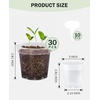 image:imagehomenote 34 Inch Clear Nursery Pots with Drainage Holes and Tags 20 Pcs  Reusable plastic planters have raised bases for airflow and transplanting ideal for seed starting cuttings and succulentsTransparencyno Lid