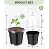 image:imagehomenote 34 Inch Clear Nursery Pots with Drainage Holes and Tags 20 Pcs  Reusable plastic planters have raised bases for airflow and transplanting ideal for seed starting cuttings and succulentsBlackwith Lid