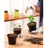 image:imagehomenote 34 Inch Clear Nursery Pots with Drainage Holes and Tags 20 Pcs  Reusable plastic planters have raised bases for airflow and transplanting ideal for seed starting cuttings and succulentsBlackwith Lid