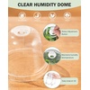 image:imagehomenote 34 Inch Clear Nursery Pots with Drainage Holes and Tags 20 Pcs  Reusable plastic planters have raised bases for airflow and transplanting ideal for seed starting cuttings and succulentsTransparencywith Lid