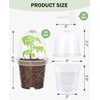 image:imagehomenote 34 Inch Clear Nursery Pots with Drainage Holes and Tags 20 Pcs  Reusable plastic planters have raised bases for airflow and transplanting ideal for seed starting cuttings and succulentsTransparencywith Lid