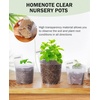 image:imagehomenote 34 Inch Clear Nursery Pots with Drainage Holes and Tags 20 Pcs  Reusable plastic planters have raised bases for airflow and transplanting ideal for seed starting cuttings and succulentsTransparencyno Lid