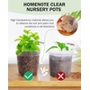 image:imagehomenote 34 Inch Clear Nursery Pots with Drainage Holes and Tags 20 Pcs  Reusable plastic planters have raised bases for airflow and transplanting ideal for seed starting cuttings and succulentsTransparencyno Lid