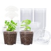 image:imagehomenote 34 Inch Clear Nursery Pots with Drainage Holes and Tags 20 Pcs  Reusable plastic planters have raised bases for airflow and transplanting ideal for seed starting cuttings and succulentsTransparencyno Lid