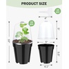 image:imagehomenote 34 Inch Clear Nursery Pots with Drainage Holes and Tags 20 Pcs  Reusable plastic planters have raised bases for airflow and transplanting ideal for seed starting cuttings and succulentsBlackwith Lid