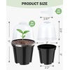 image:imagehomenote 34 Inch Clear Nursery Pots with Drainage Holes and Tags 20 Pcs  Reusable plastic planters have raised bases for airflow and transplanting ideal for seed starting cuttings and succulentsBlackwith Lid