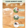 image:imagehomenote 34 Inch Clear Nursery Pots with Drainage Holes and Tags 20 Pcs  Reusable plastic planters have raised bases for airflow and transplanting ideal for seed starting cuttings and succulentsBlackwith Lid