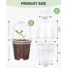 image:imagehomenote 34 Inch Clear Nursery Pots with Drainage Holes and Tags 20 Pcs  Reusable plastic planters have raised bases for airflow and transplanting ideal for seed starting cuttings and succulentsTransparencywith Lid