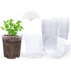 image:imagehomenote 34 Inch Clear Nursery Pots with Drainage Holes and Tags 20 Pcs  Reusable plastic planters have raised bases for airflow and transplanting ideal for seed starting cuttings and succulentsClear