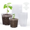 image:imagehomenote 34 Inch Clear Nursery Pots with Drainage Holes and Tags 20 Pcs  Reusable plastic planters have raised bases for airflow and transplanting ideal for seed starting cuttings and succulentsTransparencyno Lid